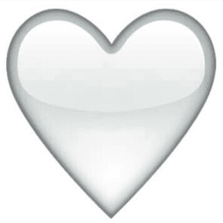 Weißes Emoji Herz - Symbol
