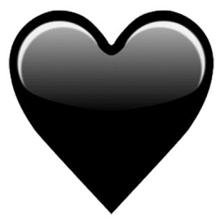 Schwarzes Emoji Herz - Symbol