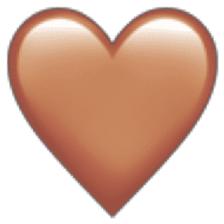 Braunes Emoji Herz - Symbol
